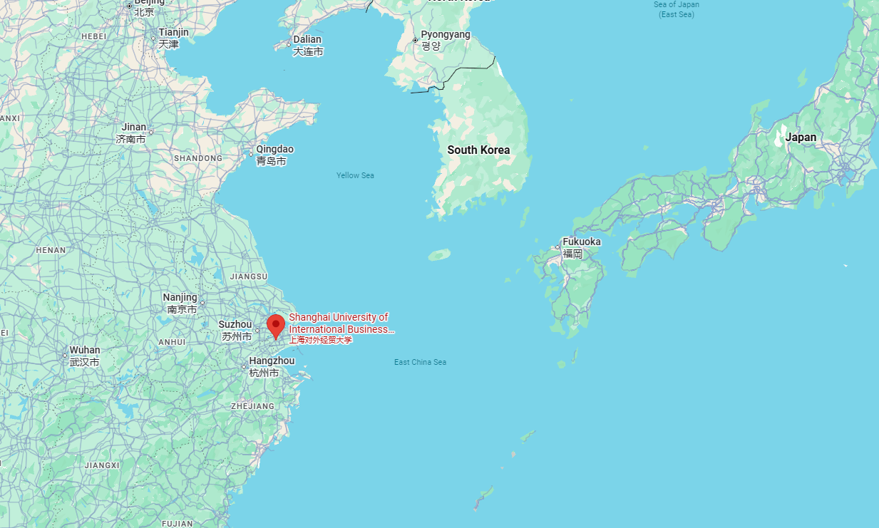 Map showing the location of Shanghai University of International Business and Economics