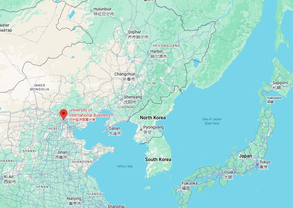 Map showing the location of University of International Business and Economics